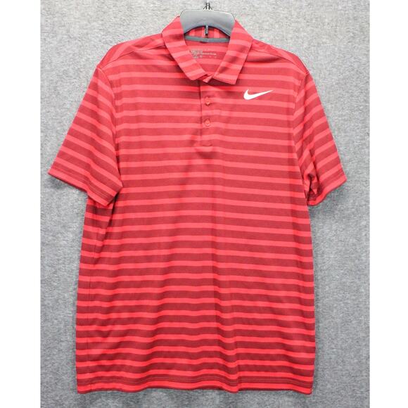 Nike Disney Parks Polo Mens Large Red Mickey Mouse Dri Fit Tour Performance - Picture 1 of 6